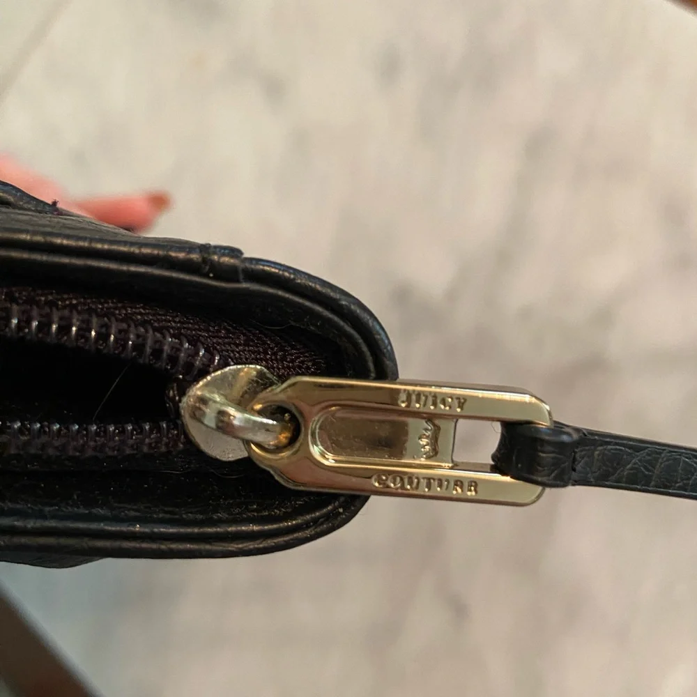 Juicy Couture Black Fuchsia Wristlet Wallet Y2K
